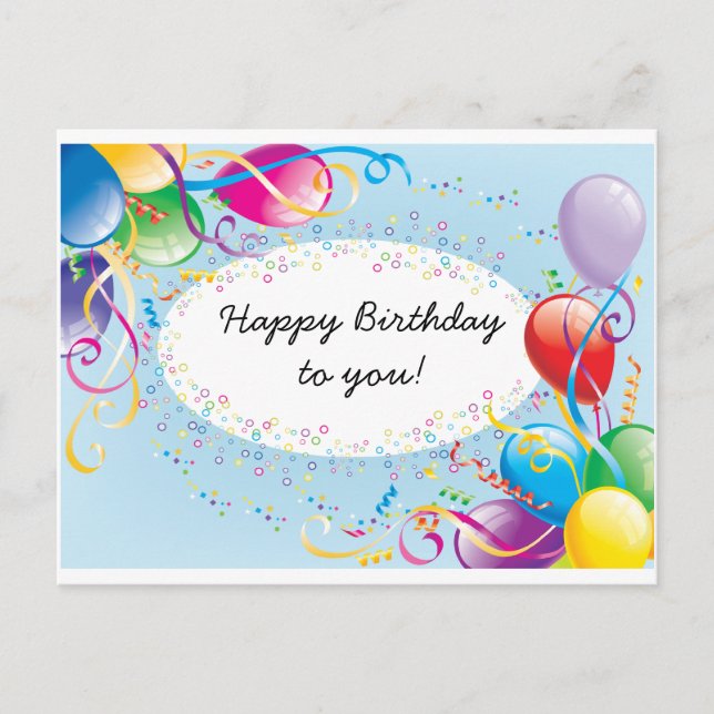 Festive Birthday Greetings-vykort Vykort (Framsida)