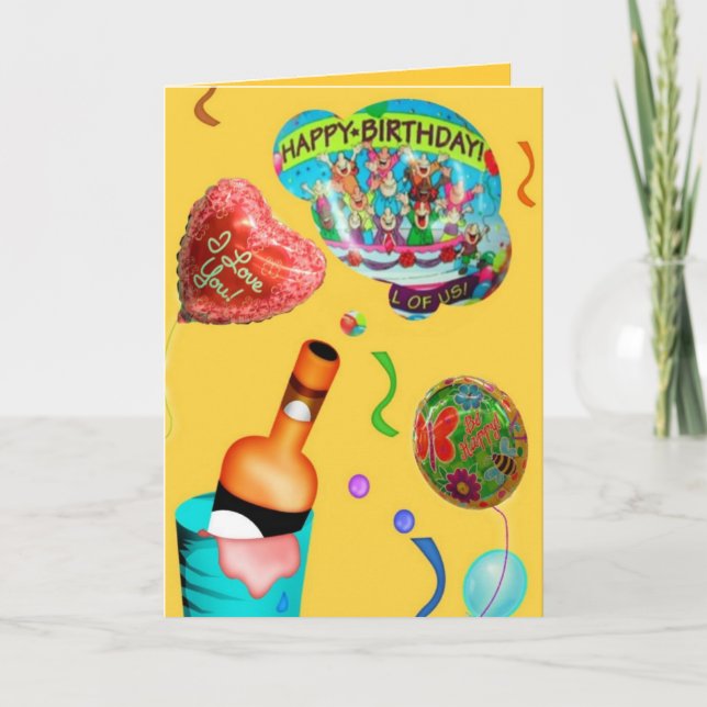 Festive Birthday Kort (Framsida)