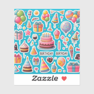 Festive Birthday Sticker Pack" Klistermärken