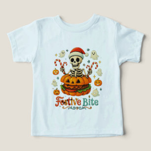 Festive Bita Halloween Småbarn T-Shirt Cute Skel