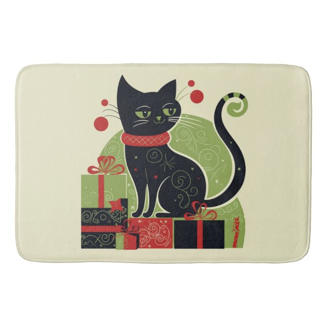 Festive Black Cat Badrumsmatta (Framsidan)