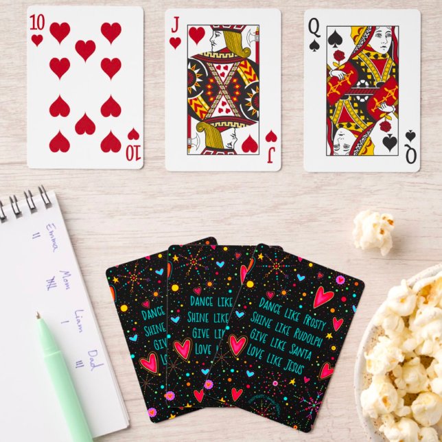 Festive Black Frosty Santa Rudolph Jesus Casinokort (Skapare uppladdad)