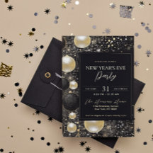 Festive Black Guld Ornaments Nyårsafton Party