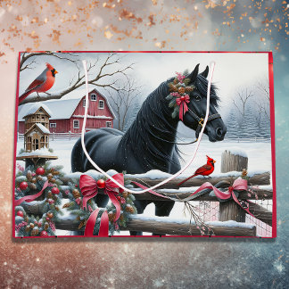 Festive Black Horse och kardinal jul