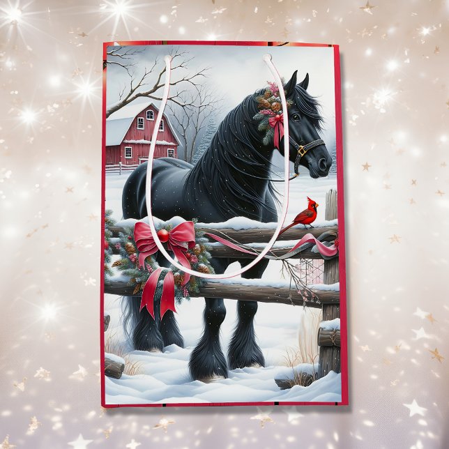 Festive Black Horse och kardinal jul (Skapare uppladdad)