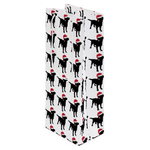 Festive Black Labrador Retriever in Red Santa Hat