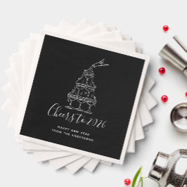 Festive Black New Years Eve Party Paper Pappersservett