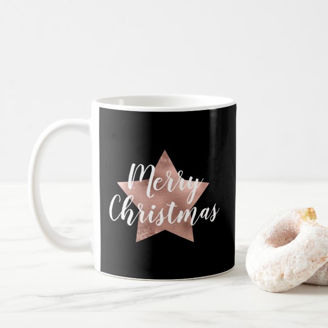 Festive Black Star God jul Kaffemugg (Med munk)