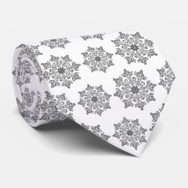 Festive Black white snowflake i sidled mönster Slips