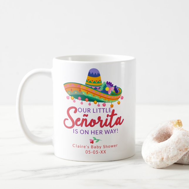 Festive Blommigt Fiesta Little Señorita Baby Showe Kaffemugg (Med munk)