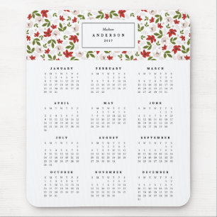 Festive Blommigts Yarly Calendar Mousepad Musmatta