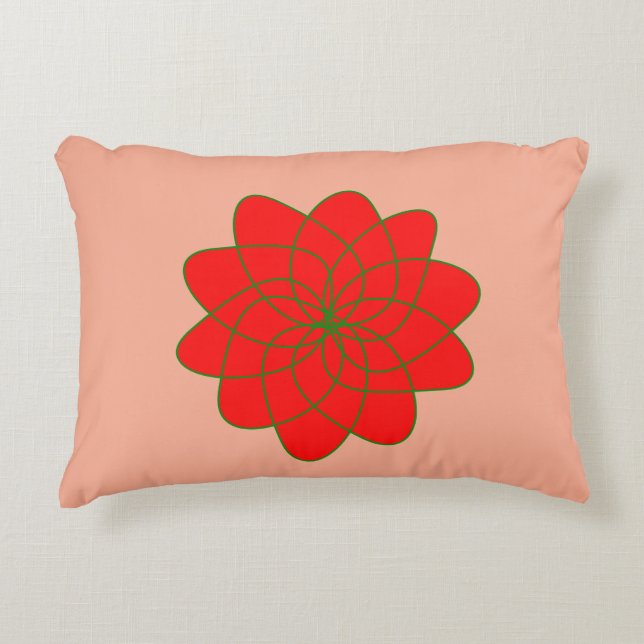 Festive Blooms Accent Pillow - Julens Blommigt Prydnadskudde (Framsidan)