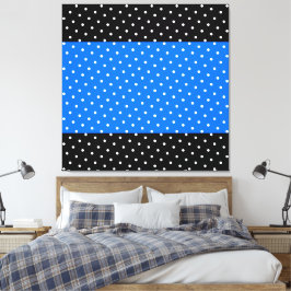 Festive Blue Black Rand över punkter Canvastryck