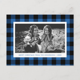 Festive Blue Buffalo Pput Single Photo Jul Vykort