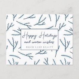 Festive Blue Business Glad helg Vykort