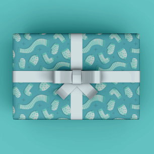 Festive Blue Helgdag Mönster jul Presentpapper