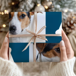 Festive Blue Hund Bones Photo Collage jul Presentpapper