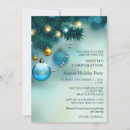 Festive Blue jul Corporate Julfest Inbjudningar