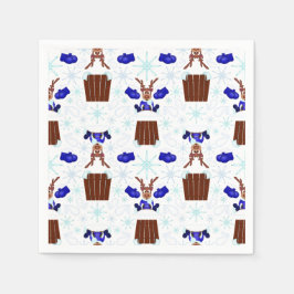 Festive Blue Kasky-julrenar Pappersservett