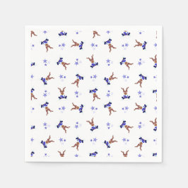 Festive Blue Kasky-julrenar Pappersservett