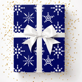 Festive Blue Snowflake jul Presentpapper