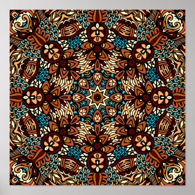 Festive Bohemian Mandala Poster (Framsidan)