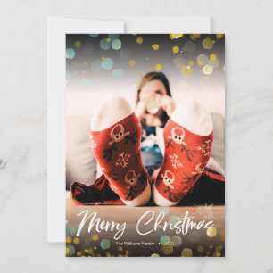 Festive Bokeh   God jul-fotokort Julkort
