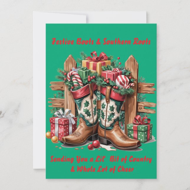 Festive Boots Julkort (Framsida)