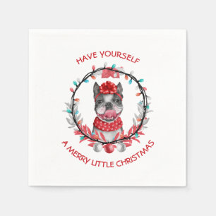 Festive Boston Terrier God jul Pappersservett