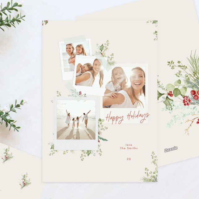 Festive Botanical Craft jul Photo Album Julkort (Skapare uppladdad)