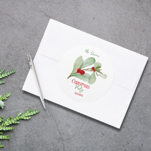 Festive Botanical God jul Sticker Runt Klistermärke