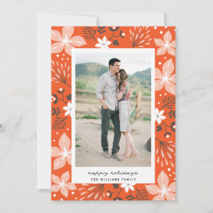 Festive Botanical Helgdag Photo Card Julkort