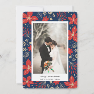 Festive Botanical Helgdag Photo Card Julkort
