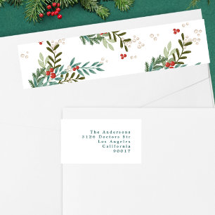 Festive Botanical White-Returadress Etikettband