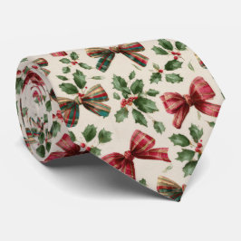 Festive Bow and Holly Christmas Pattern Slips