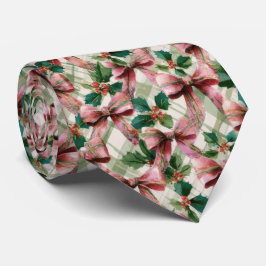 Festive Bow and Holly Christmas Pattern Slips