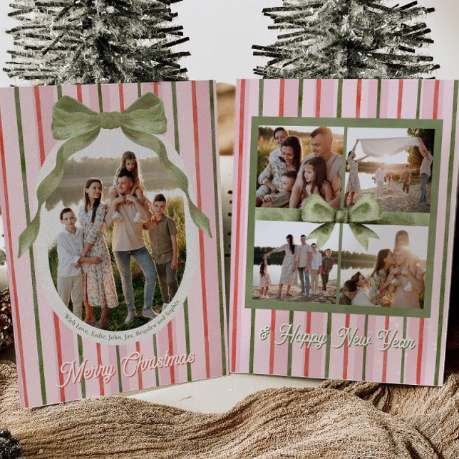 Festive Bow Photo Christmas Cards Julkort (Skapare uppladdad)