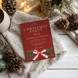 Festive Bow Red Corporate jul Party Inbjudningar