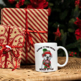 Festive Boxer Hund Sleighin den här Helgdag Kaffemugg