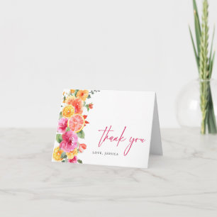 Festive Bright Flowers Blommigt Citrus Tack Kort