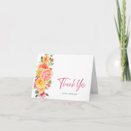 Festive Bright Flowers Blommigt Citrus Tack Kort