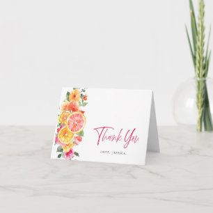 Festive Bright Flowers Blommigt Citrus Tack Kort