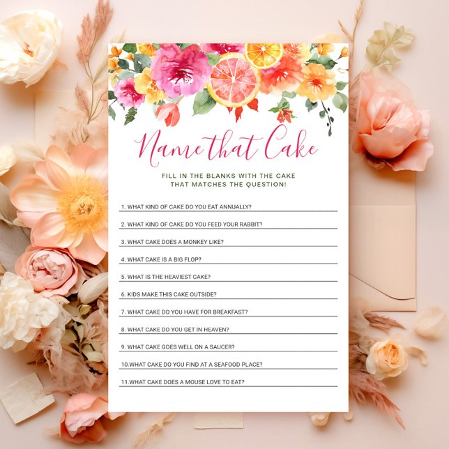 Festive Bright Flowers Citrus Möhippa Game (Skapare uppladdad)