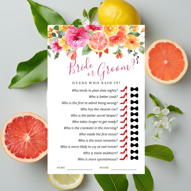 Festive Bright Flowers Citrus Möhippa Game (Skapare uppladdad)