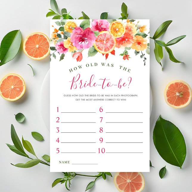 Festive Bright Flowers Citrus Möhippa Game (Skapare uppladdad)