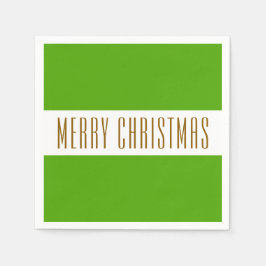 Festive Bright Grönt White GOD JUL Rand Pappersservett