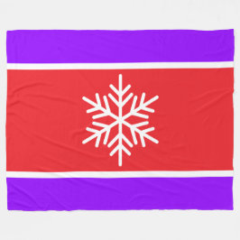 Festive Bright Lila Red White Rand Snowflake Fleecefilt