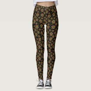 Festive Bright Merry Helgdag Star Leggings