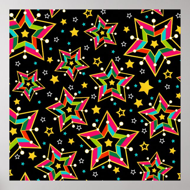 Festive Bright Merry Helgdag Star Poster (Framsidan)