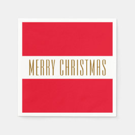 Festive Bright Red White Rand GOD JUL Pappersservett